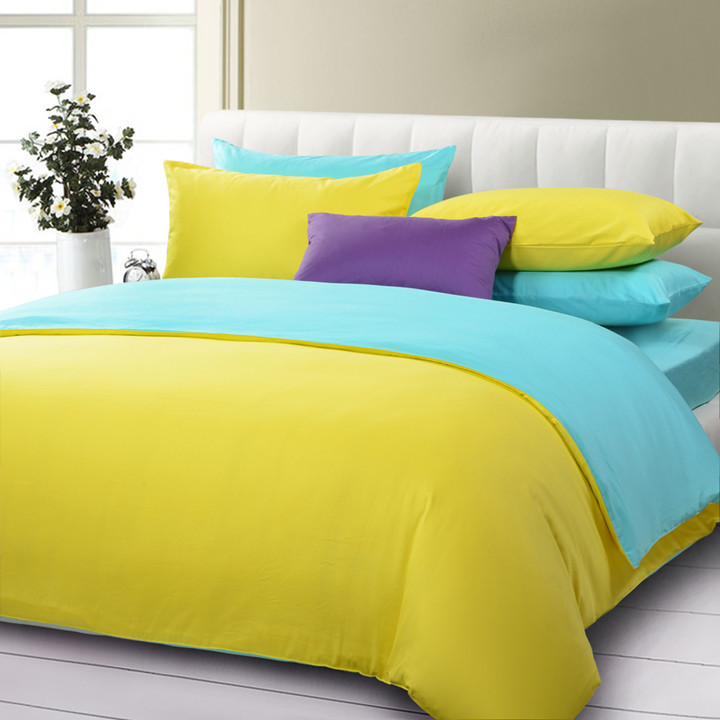 ... cover set queen yellow and blue bed sheet comforter bedding set cotton