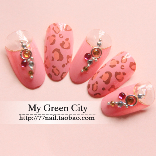 free shipping Adhesive sweet nail art patch false nail finished products bride nail art nail tips qczcfn(China (Mainland))