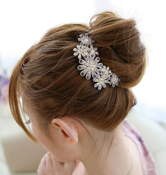 Fashion Flower Hair jewelry Rhinestone Hair Accessories Flowers Metal ...