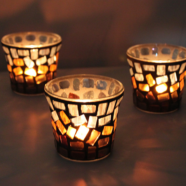 Fashion design with multicolour handmade mosaic candle holder/ romatic home decor/friend gift(China (Mainland))