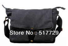 Vintage Mens Womens Casual Canvas Leather Shoulder Messenger laptop Book Bag