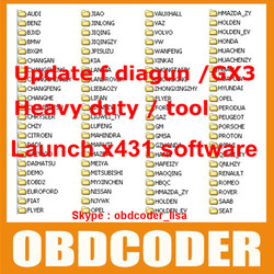 Launch X431 Diagun / GX3 / Master software upgrade update download via internet or Email free shipping(China (Mainland))