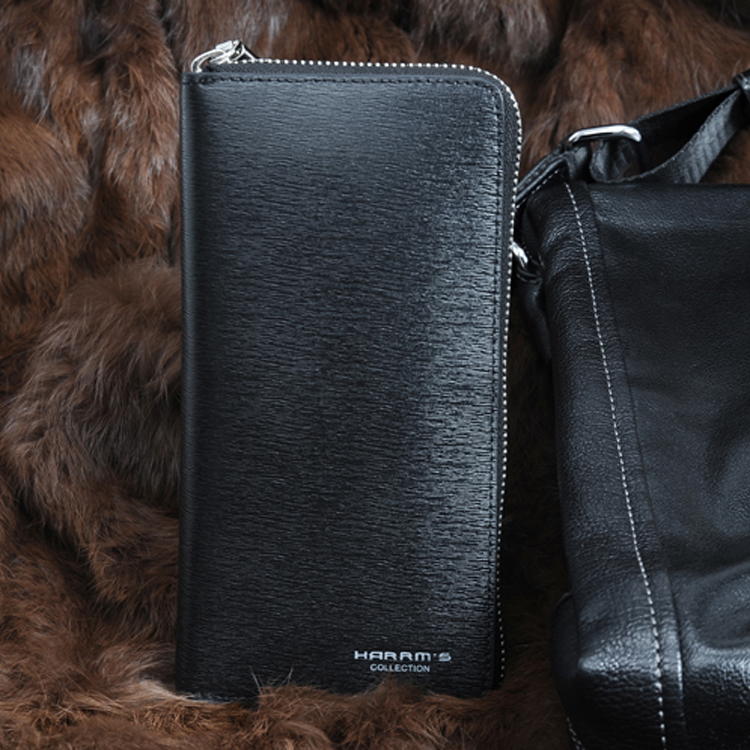 Male long design wallet zipper wallet male day clutch black stripe clutch bag(China (Mainland))