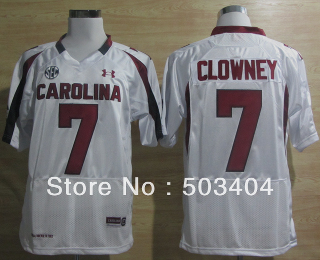 South Carolina #7 Javedeon Clowney White Cool Color NCAA Football Jersey Jerseys Best Sport Mix Order Size:48-56(China (Mainland))