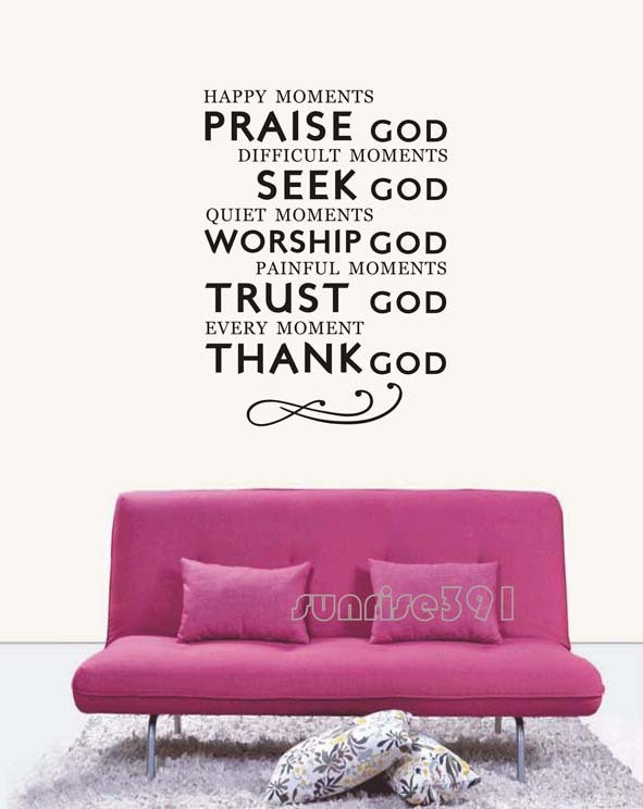 Praise+God+Sayings Aliexpress.com : Buy wall 037 (small black) Praise God Quote Wall ...