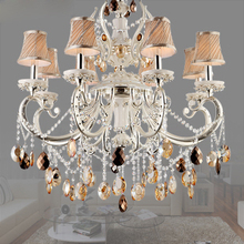 European Luxury crystal pendant lamp fashion pendant lighting living room pendant lights bedroom restaurant lamps Free