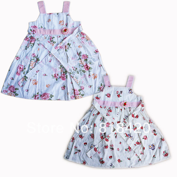 Floral Dress on Dress 100 Cotton Collar Turn Down Sweet Flower Cute Princess Dress For