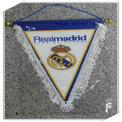 2013 real madrid Trinity Pennant, real madrid white soccer flag,polyester peach skin, Free Shipping(China (Mainland))
