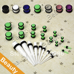 23 Pc Ear Taper+ PLUG Kit 14G-00G 1.6mm-10mm Gauges Expander Set Stretchers Free Shipping 9188(China (Mainland))