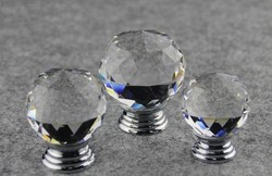NEW free shipping 10x 30mm Crystal Clear ROUND Cabinet Knob Drawer Pull Handle Kitchen Door Wardrobe Hardware(China (Mainland))