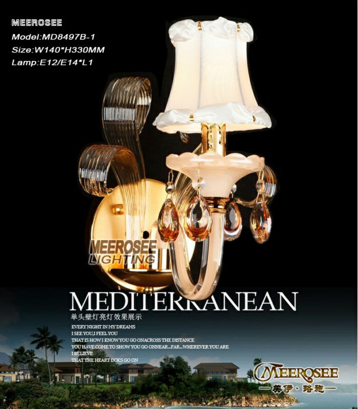 Luxurious crystal wall lamp free shipping MD8497-L1(China (Mainland))