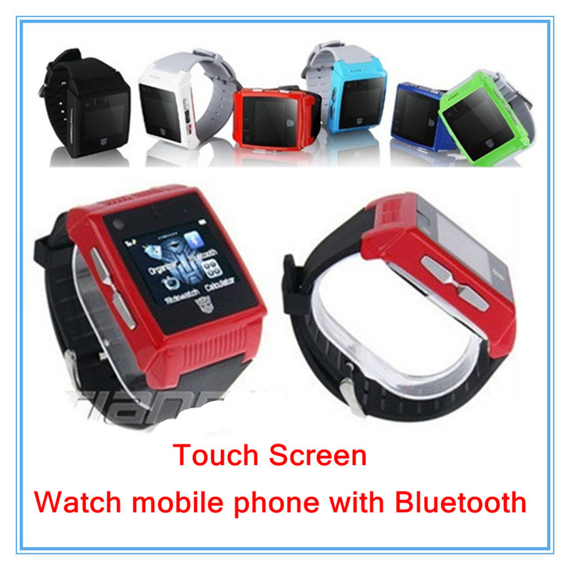 Free shipping 1 5 TFT Touchscreen mobile Watch Phone With Bluetooth FM radio MP3 MP4 Smart
