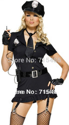 ML5315 Hot selling 2013 CPAM Free Shipping Sexy Party Carnival Traffic Cop Costume UK Sexy Police Costume(China (Mainland))