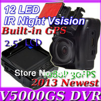 2013 New OEM car dvr Full HD with night version 12IR 1920*1080 30FPS Ambarrella CPU car GPS camera H.264