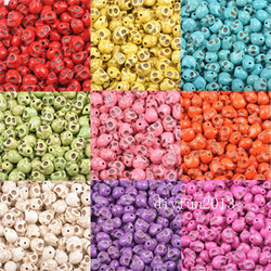 500pc Turquoise Skull Head Spacer Beads 9 Colors size 10X8mm 10*12mm(China (Mainland))