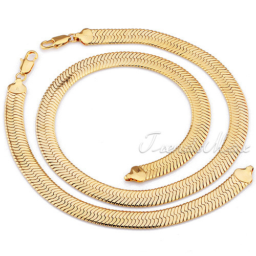 Real Gold Herringbone Chain For Men
