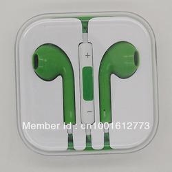 Green EarPods with Remote and Mic for iPhone 5, iPhone 4 & 4S, iPad / iPod touch, iPod Nano / Classic(China (Mainland))