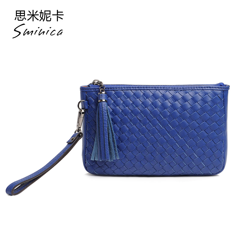 MINNIE card 2013 vintage handmade woven bag genuine leather women's handbag clutch cross-body evening bag clutch bag(China (Mainland))