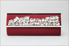 fashion rhinestone day clutch women bridal bag evening bag banquet bag red marry bags