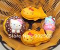 2013 new arrivel cute kawaii mobile phone pendant sweet kitty cafe squishy charm 7cm fish  donut and icecream PU freeshipping