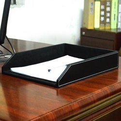 Lactophrys quality leather storage box desktop a4 single tier finishing plate storage file holder(China (Mainland))