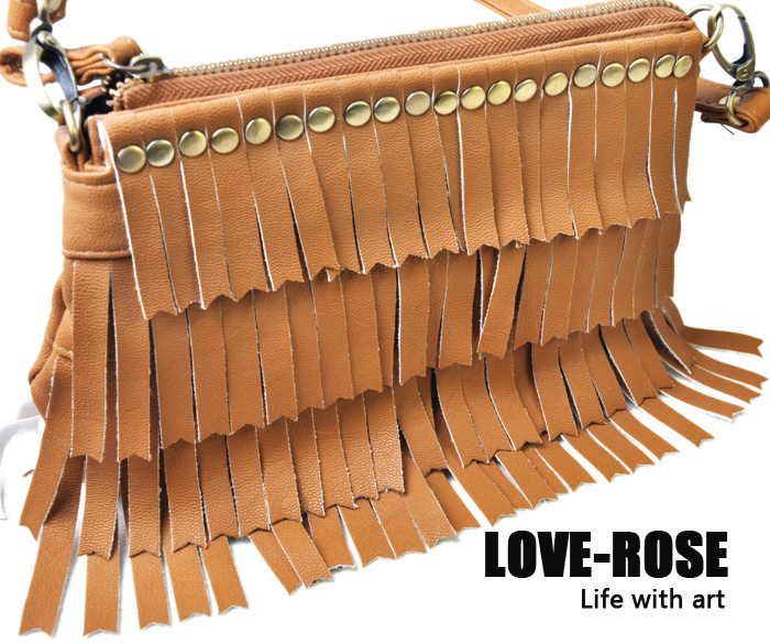 2014 accounterment women s handbag fashion tassel rivet small bag clutch lather bag shoulder bag messenger
