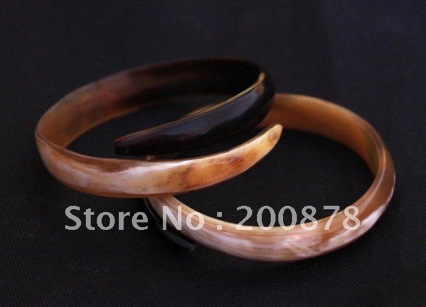 BB-255 Tibetan natural Yak Horn open cuff Bangle,healthy bracelet,girl`s gift,mix order(China (Mainland))