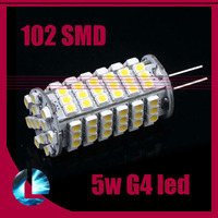 10pcs/lot  New Reading Light G4 6W 810 Lumen 102 SMD 3528 LED Light 3000k-6500K White Bulb Lamp DC 12V Wholesale Free shipping