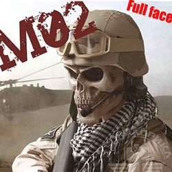 Free Shipping M02 Cacique Skull gen 2 full face Mask army of two halloween mask Skeleton Black Silver-black Khaki(China (Mainland))