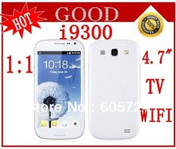 New 2013 Latest one 1:1 i9300 TV WiFi phone 4.7 Inch Touch Screen Quad Band mobile Phone Dual SIM Card Cell Phone Free shipping(China (Mainland))