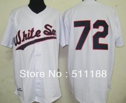 Mens Chiago White Sox #72 Carlton FISK Authentic 1990 M&N Home Throwback Cooperstown Baseball Jerseys Button Style.Size M-3XL(China (Mainland))