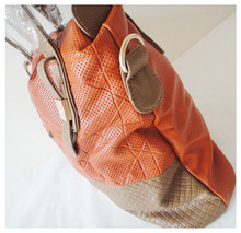 discount designer handbags Size 40 x 30cm pattern PU chain colors orange two function Free shipping