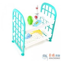 Mini double layer finishing rack plastic shelf bedroom supplies cosmetics storage(China (Mainland))