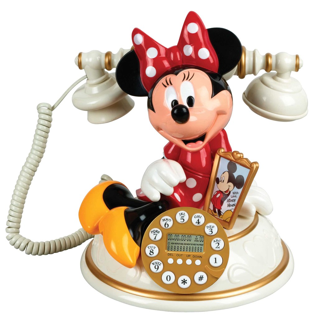 Hot Sale 2014 New Cartoon Telephone MICKEY Telecommunications Caller Id Phone Fashion Novelty Rope Machine Children
