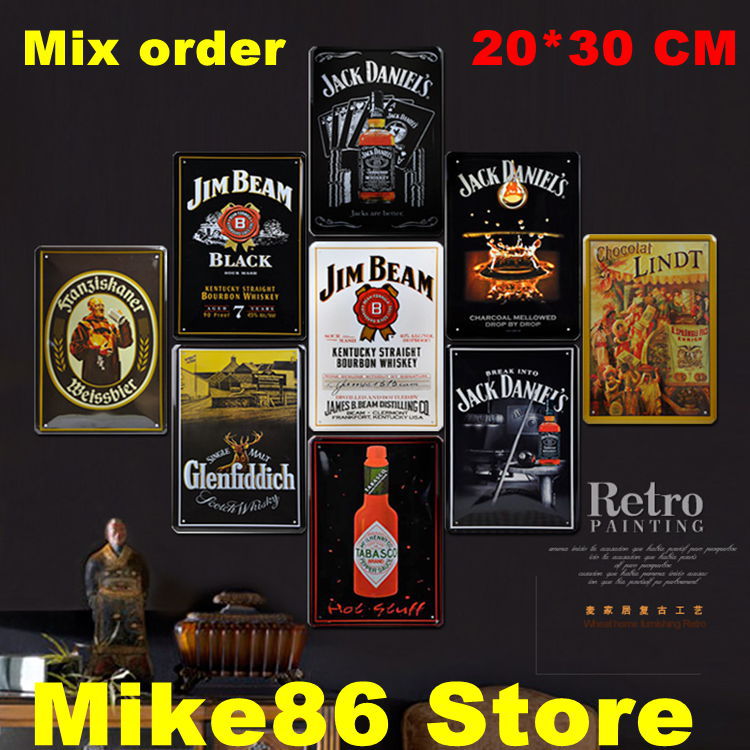 [ Mike86 ] Wine Metal Tin Signs Bar Vintage Wine Poster Metal Paintings Wall Decoration 20*30 CM Free shipping(China (Mainland))