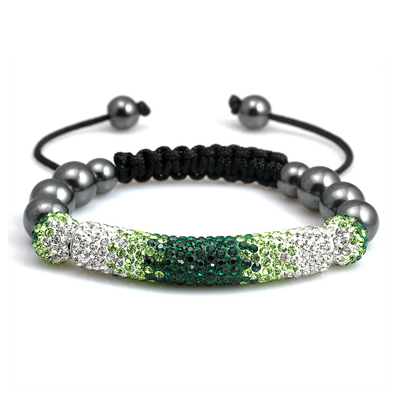 Premium Quality Shamballa Charm Long Crystals bracelets Balls vantage Jewelry Gradient Green (Yz8821)(China (Mainland))