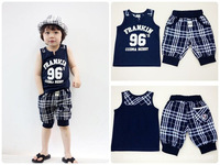 5 sets /lot 2013 Children Kids Clothing Set Boys Summer 2 pcs Sports Suits HOT Selling AA5183
