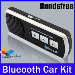 4Pcs/lot Professional Multipoint Speakerphone Blue tooth Wireless Car Kit/Handsfree With Car Charger For Cell phone SKU-CBKM08(China (Mainland))