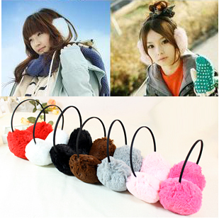 E8061 autumn and winter thermal sweet skeleton color candy plush earmuffs ear package earmuffs
