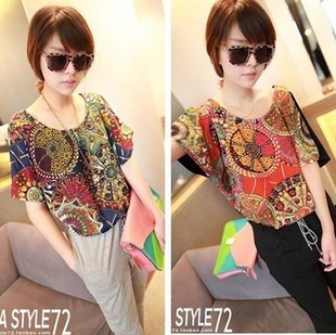 Free shipping 5315 women's new arrival 2012 silk scarf beautiful pattern colorant match jumpsuit(China (Mainland))