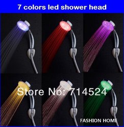 Water flow 7 Color Flashing Jump Changing LED Shower Head Automatic Control Sprinkler, freeshipping, dropshipping wholesale(China (Mainland))