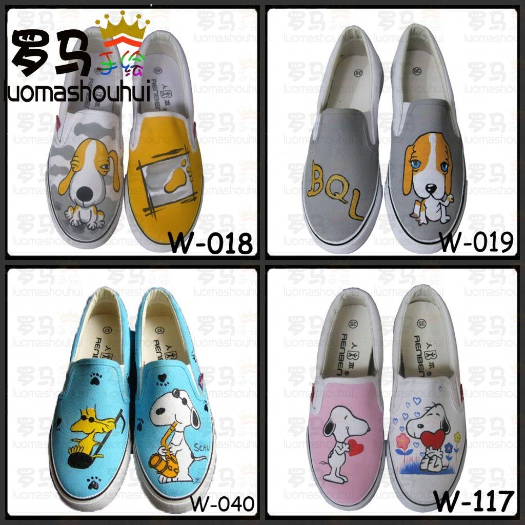 SNOOPY animal cartoon personalized shoes lazy graffiti shoes with canvas shoes man shoes women s