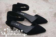 2013 black cowhide small pointed toe cutout genuine leather women sandals with women’s ol shoes