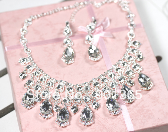 Bridal accessories marriage wedding set the bride accessories necklace earring set 0288