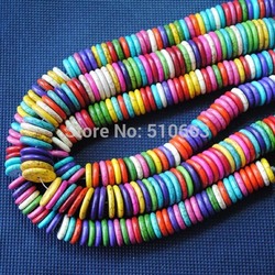 Wholesale ! (260 Pieces/Lot),Turquoise Beads,Flat Coin Shape,Loose Turquoise Stone,Size: 16mm,Mix Colors,Free Shipping,(China (Mainland))