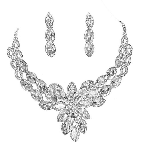 free shipping 226 bride wedding accessories peacock style crystal necklace and earrings 2pcs set marriage accessories