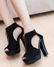 Fashion cutout 2013 t belt brief thick heel platform high-heeled shoes open toe sandals female