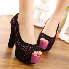 2013 shallow mouth mesh color block decoration thick heel platform high-heeled shoes princess shoes open toe sandals
