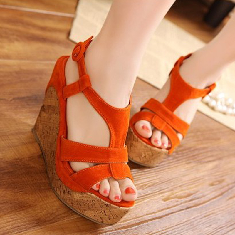 Bohemia open toe cutout wedges platform sandals women s shoes