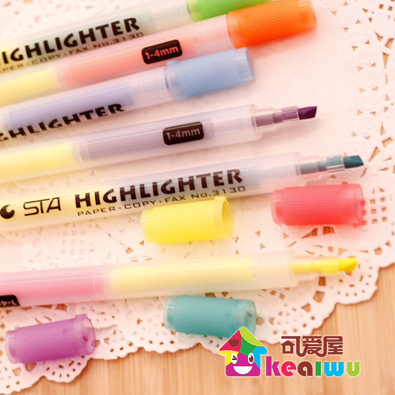 Korea stationery multicolour sta professional double slider neon pen marker pen art pen(China (Mainland))